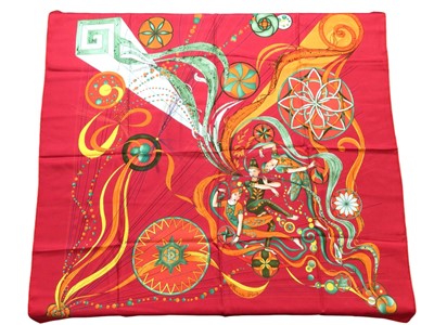 Lot 2091 - Hermès silk scarf La Danse du Cosmos, designer Zoe Pauwels 2007, 90 x 90cm approximately.