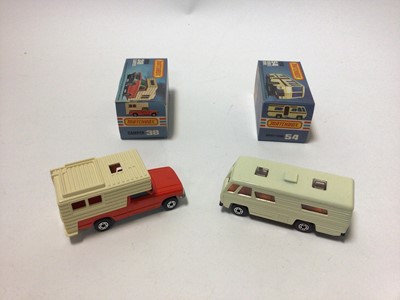 Lot 243 - Matchbox 1-75 Series No.38 Camper, No.10 Piston Popper, No.54 Ford capri, No.39 Chipper, No.39 Rolls Royce, No.4 57 Chev, o.30 Artic Truck, No.54 Mobile Home, No.73 Model A Ford, No.63 4x4 Open Bac...