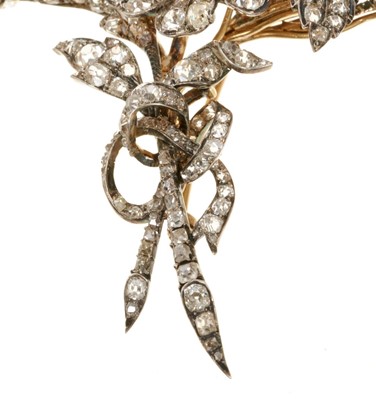 Lot 623 - A fine 19th century diamond floral spray brooch, approximately 9.5ct total