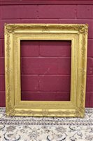 Lot 1414 - 19th century gilt gesso picture frame of swept...