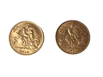 Lot 401 - G.B. - Gold Half Sovereigns George V 1911 AVF & 1913 AEF (2 coins)