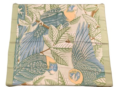 Lot 2100 - Hermès silk scarf Les Perroquets (detail), designer Joachim Metz, 90 x 90cm approximately.