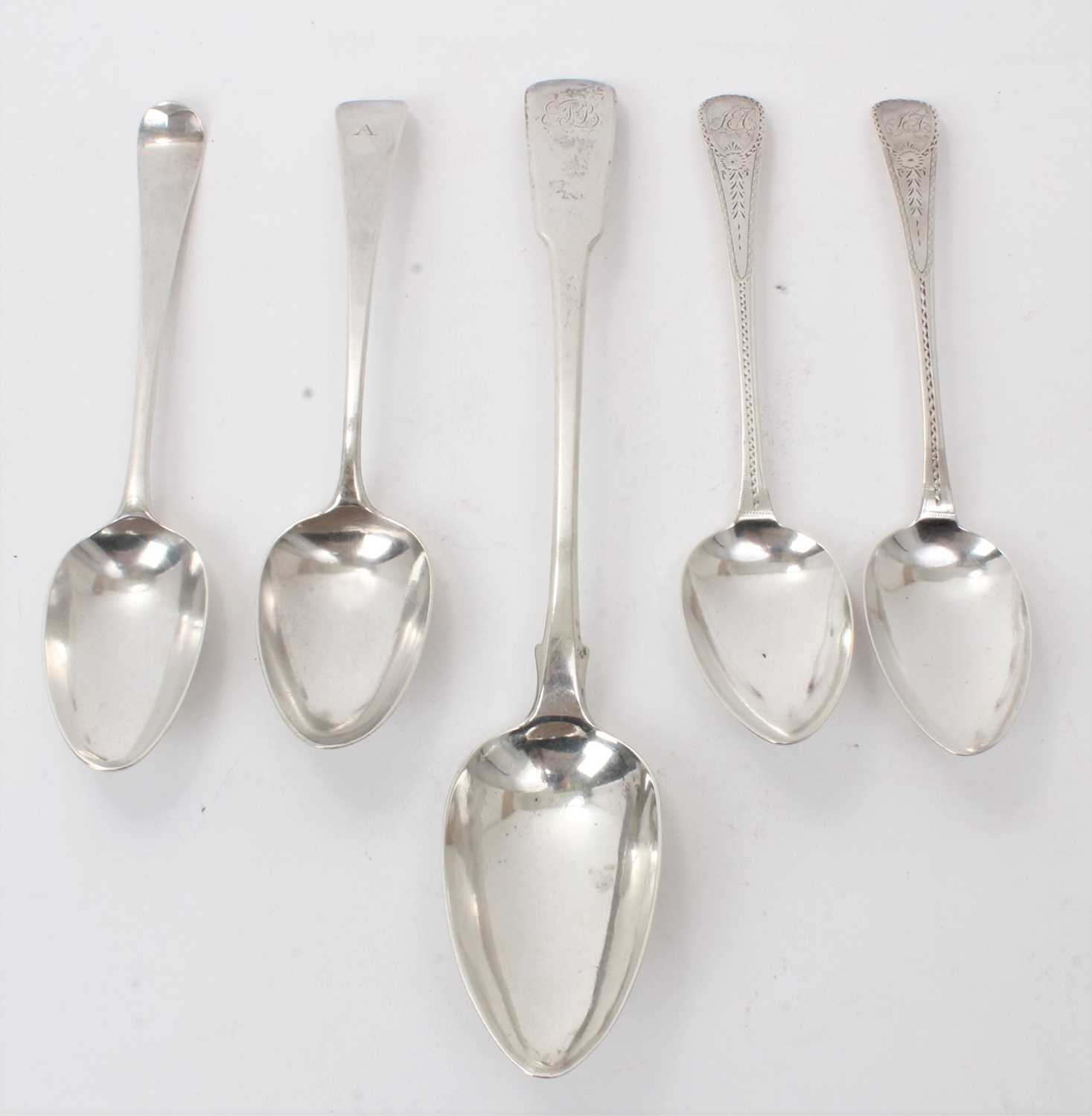 Lot 426 - Selection of late 18th/early 19th century silver flatware.