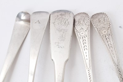 Lot 426 - Selection of late 18th/early 19th century silver flatware.