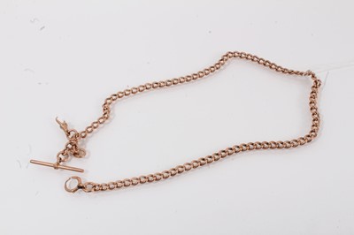 Lot 722 - Edwardian 9ct rose gold fob watch chain