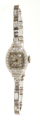 Lot 761 - Art Deco Longines diamond cocktail watch