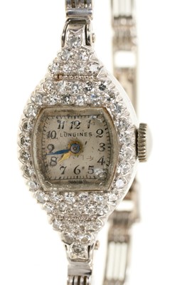 Lot 761 - Art Deco Longines diamond cocktail watch