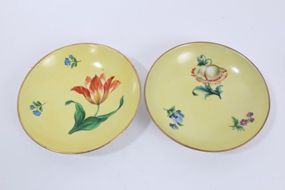 Lot 239 - Two 18th century Meissen porcelain cups and saucers, one with cancelled marks