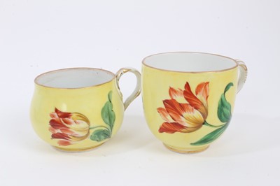 Lot 239 - Two 18th century Meissen porcelain cups and saucers, one with cancelled marks