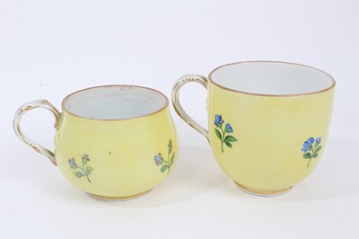 Lot 239 - Two 18th century Meissen porcelain cups and saucers, one with cancelled marks