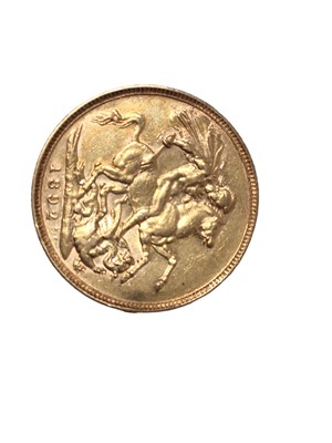Lot 413 - G.B. - Gold Sovereign Victoria JH 1892 M (N.B. Edge nick) otherwise AVF (1 coin)