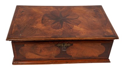 Lot 675 - William and Mary walnut and laburnum lace box