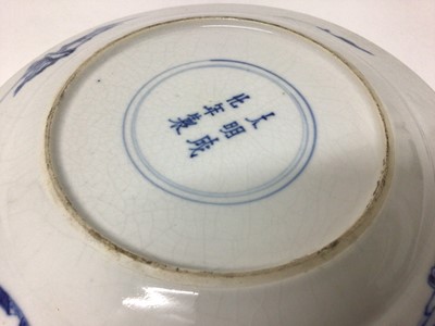 Lot 222 - Kangxi blue and white Long Eliza dish, and another later in date
