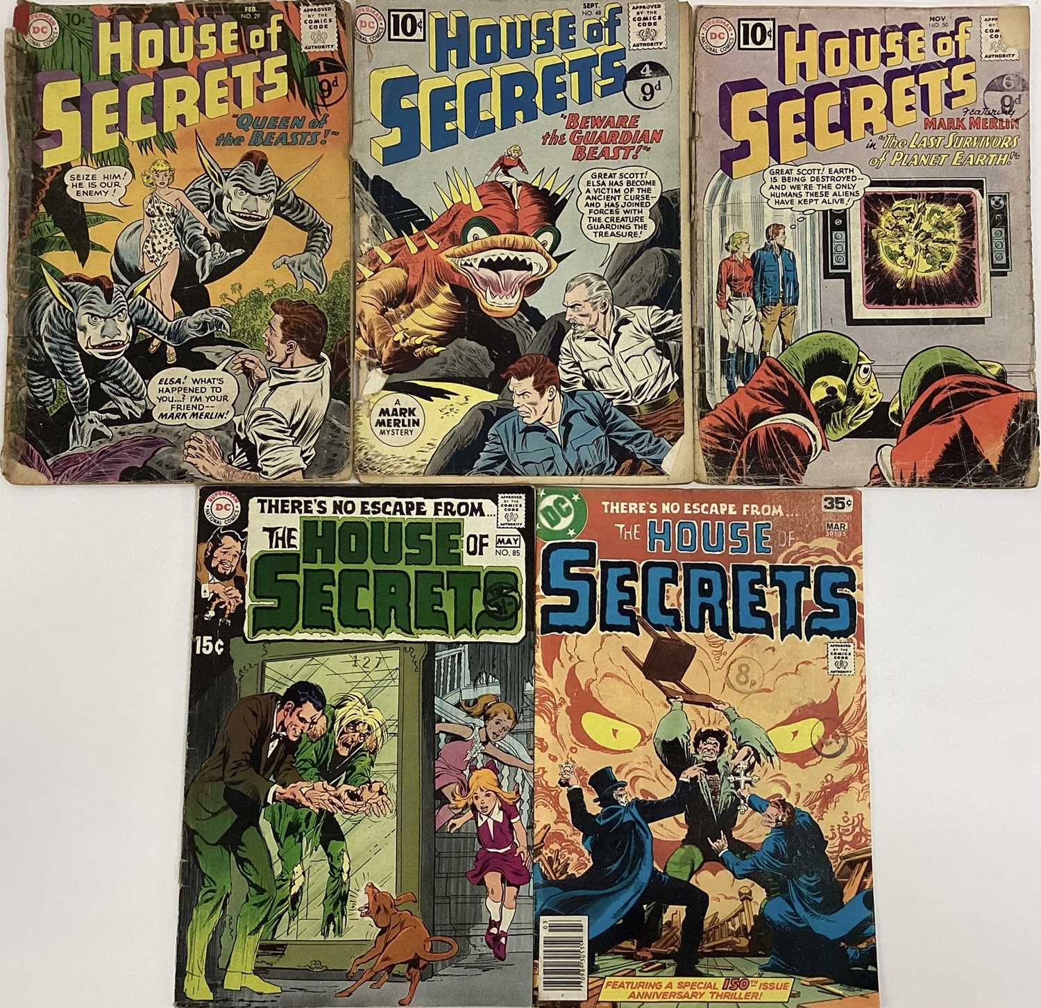 Lot 43 - Five 1960's and 70's DC Comics, House of Secrets #29 #48 #50 #85 #150