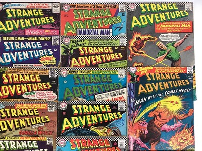 Lot 45 - Quantity of 1960's DC Comics, Strange Adventures to include #180 (1st appearance and origin of Animal Man) #190 (1st Animal Man in Infantino costume)