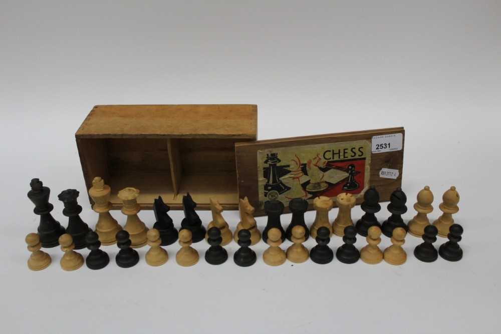 Lot 2531 - Turned wood chess set