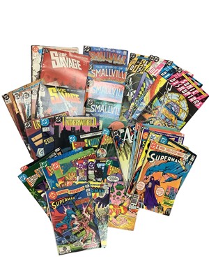 Lot 94 - Box of mostly 80's and 90's DC Comics to include Sonic Disruptor, Zatanna Mini series, Doc Savage, Armageddon 2001, The Brave and the bold Green Arrow and others. Approximately 150 comics