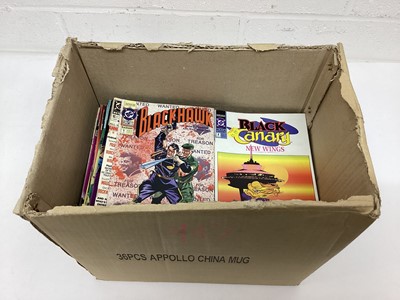 Lot 131 - Box of mostly 1990's DC Comics to include Dungeons and Dragons, Black Canary, Justice Society of America and others. Approximately 175 comics