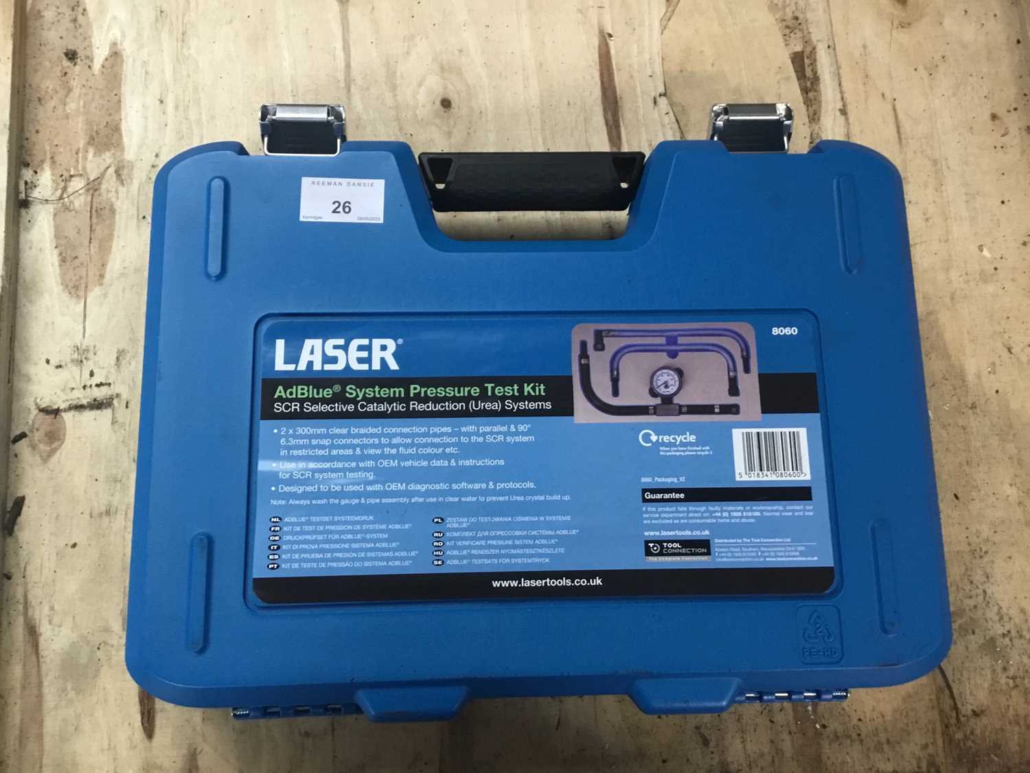 Lot 26 - Laser AdBlue system pressure test kit, cased