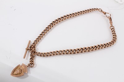 Lot 675 - Edwardian 9ct rose gold watch chain