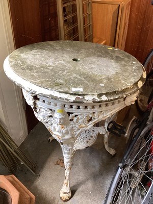 Lot 1450 - Cast iron pub table