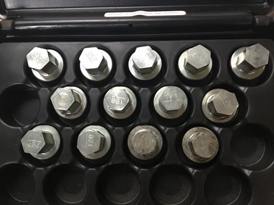 Lot 50 - MG master key locking wheel nut set, cased