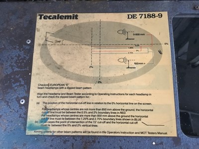 Lot 64 - Tecalemit DE7188-9 headlamp alignment and beam tester