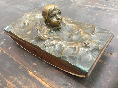 Lot 156 - Novelty bronze mounted desk blotter