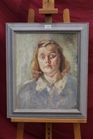 Lot 1112 - Phyllis Roger, oil on canvas - self portrait,...