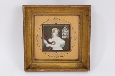 Lot 861 - Unusual 19th century portrait miniature