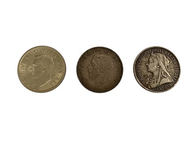 Lot 510 - G.B. - Mixed silver Crowns to include Victoria OH 1896 LIX (N.B. With minor edge bruises) otherwise AF, George V 1935 AEF & George VI 1937 EF (3 coins)