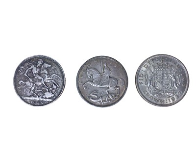 Lot 510 - G.B. - Mixed silver Crowns to include Victoria OH 1896 LIX (N.B. With minor edge bruises) otherwise AF, George V 1935 AEF & George VI 1937 EF (3 coins)
