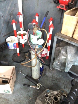Lot 69 - Sealey Supermig 180 welding machine, with gas bottle, wire and protective visor
