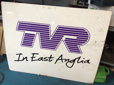 Lot 76 - TVR In East Anglian commercial dealership plastic sign, 1320mm x 1070mm