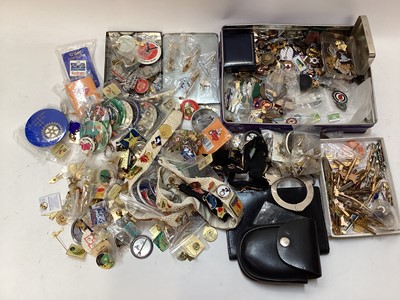 Lot 2469 - Large collection of pins and badges including Police items