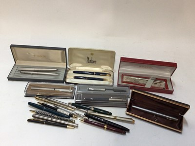 Lot 2408 - Collection of various pens including Parker, Sheaffer etc