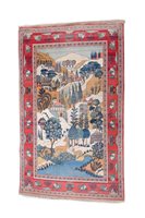 Lot 1424 - Good pair of antique Kashan rugs, each...