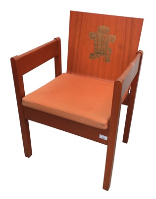 Lot 203 - Scarce Investiture chair from The Investiture of H.R.H. Prince Charles as Prince of Wales at Caernarfon Castle 1st July 1969