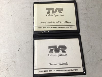 Lot 111 - TVR unused Owners Hanbook and Service Record 350i-280i-200