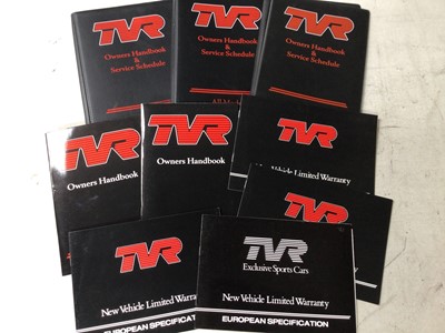 Lot 112 - TVR Owners Handbook covers and other TVR literature