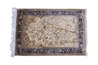 Lot 1427 - Fine quality Persian silk rug depicting the...