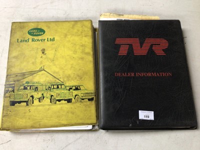 Lot 119 - TVR Model Guide 1980-1987 and Dealership correspondence from 1980's