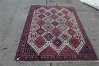 Lot 1432 - Eastern rug with repeat lozenge in multiple...