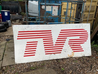 Lot 159 - TVR main dealers aluminium sign 228 x 102 cm