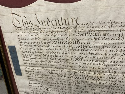 Lot 262 - 18th century indenture, dated 1748