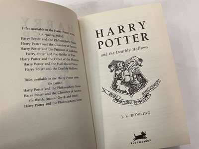 Lot 1724 - Group of Harry Potter first editions and others