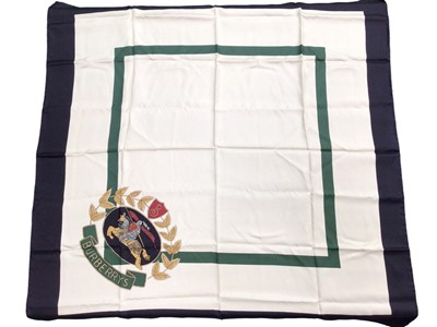 Lot 2138 - Burberry silk scarves, 'systemate nature' and one other, both 88 x 88cm aproximately