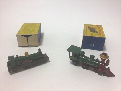 Lot 252 - Models of Yesteryear Y-4 Horse Drawn Fire Engine, Y-3 E Class Tramcar, Y-14 GWR Duke of Connaught Locomotive, Y-13 Sante Fe Locomotive, Y-11 Aveling & Porter Steam Roller, all boxed (5)