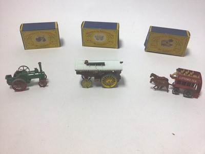 Lot 253 - Models of Yesteryear No.1 Alchin Traction Engine, Y-9 Fowler 'Big Lion' Showman's Engine, No.12 Horse Bus 'Lipton's Tea', No.8 1926 Morris Cowley 'Bullnose', No.4 Sentinel Steam Wagon (very poor bo...