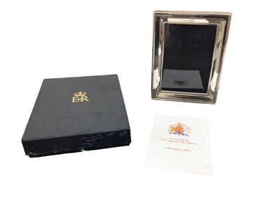 Lot 124 - H.M.Queen Elizabeth II, 2003 Royal Household Christmas present silver plated photograph frame